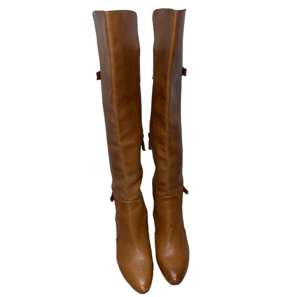 Lauren Ralph Lauren Philena Cognac Brown Leather Over-The-Knee Boots  Size: 7.5B - Picture 2 of 6